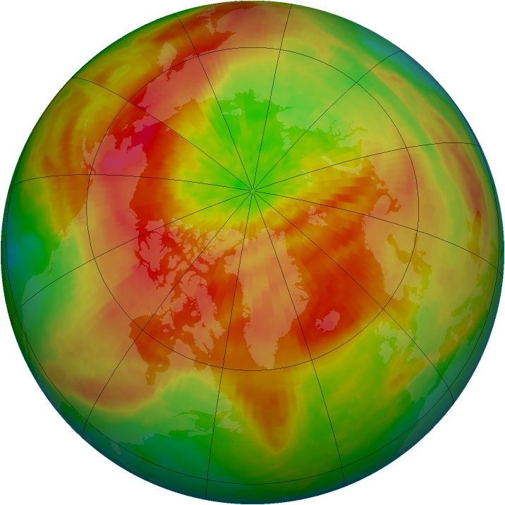 Arctic ozone map for 29 March 2003